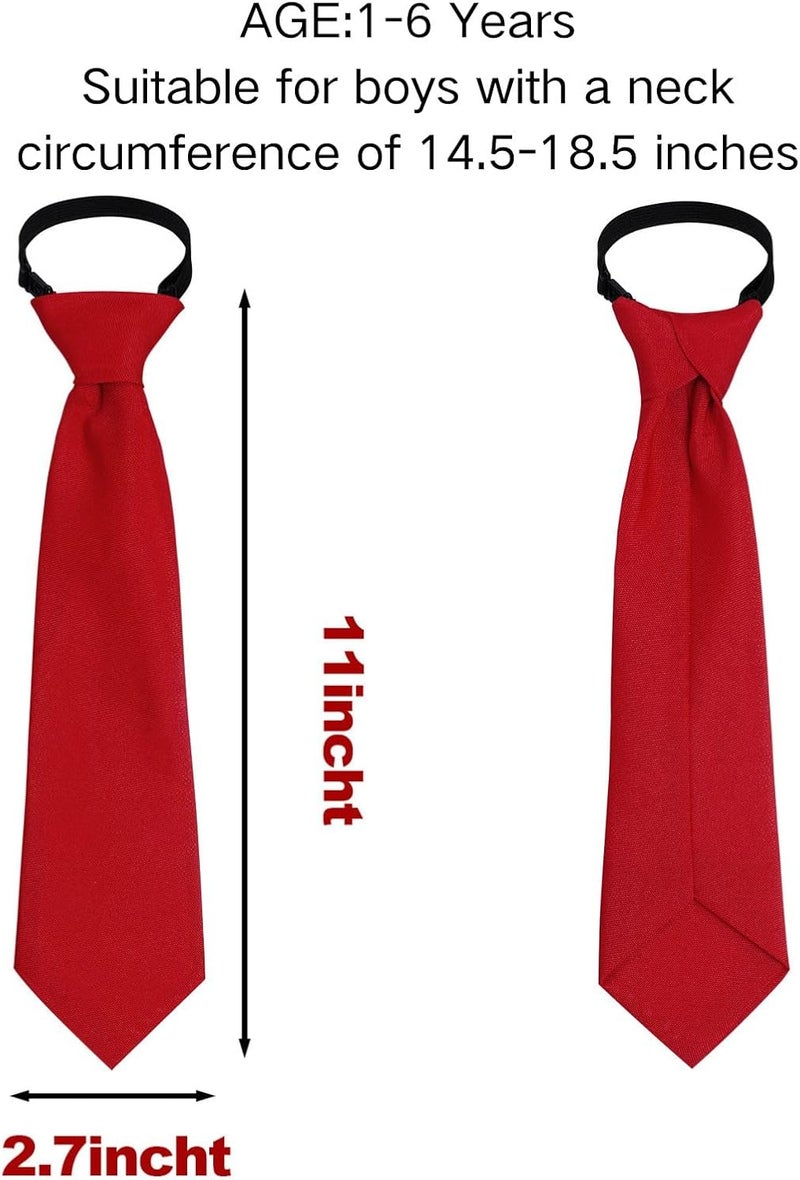Sucrain 1pcs Boy's Necktie Pre-tied Adjustable Neck Strap Tie for Wedding Graduation School Uniforms - Image 1